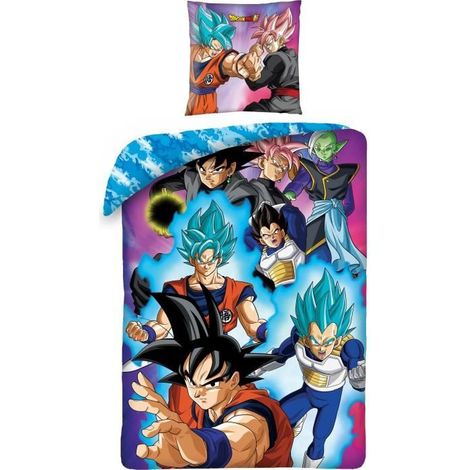 Parure de lit Dragon Ball Z Son Goku vs Goku Rosé 140x200 microfibre 2 piezas (1/3)