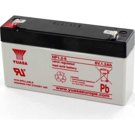 Batterie Plomb 6V 1.2Ah Yuasa (97X25X55) F1 (NP1.2-6)