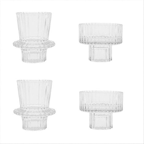 Bougeoirs en verre pour bougies coniques, idéal pour la décoration de mariage, A (1/5)