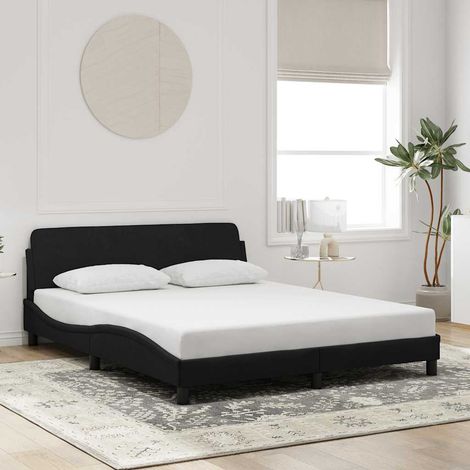 Bettgestell "Dover" Schwarz 160x200 cm Samt (1/5)