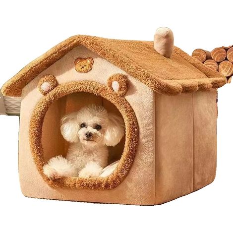 Cama para mascotas, acogedor refugio de invierno, funda extraíble y lavable, incluye esterilla nido de regalo - c, M (1/2)