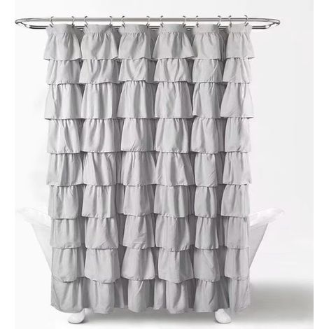 Tenda da doccia in pizzo, tenda da doccia antimuffa, tenda da bagno impermeabile, tenda da doccia semplice, 180 x 180 cm (1/5)