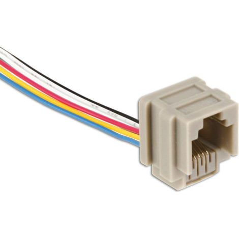 ECON CONNECT Modular-Einbaubuchse, mit Anschlusslitzen, 6P6C