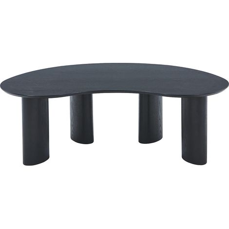 Tavolino con impiallacciatura in frassino - Nero - CALYNOR (1/5)