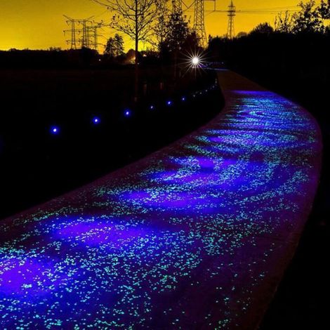 Pierres lumineuses - Galets fluorescents pour jardin - Sachet Bleu Vert - 100 200 (1/4)