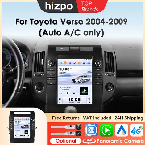 Autoradio, touchscreen, lettore multimediale, compatibile con Toyota Verso 2004-2009, GPS, Smart, S4, aggiungi AHDC2 (1/5)