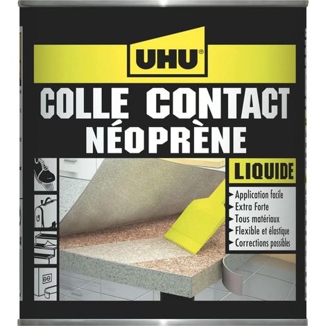 Contact Néoprène - Colle Liquide - Universelle Super Forte - Multi Matériaux : Métal, Cuir, Caoutchouc, Bois - Adhérence Immédiate - Transparente - Pot De 215 g (1/5)