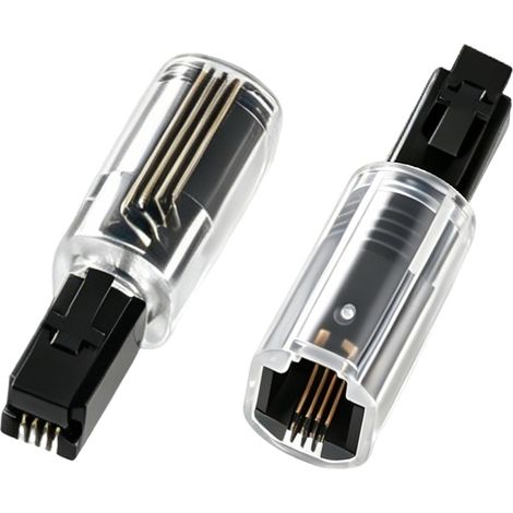 2 x Démêleurs de Câbles Téléphoniques RJ9 4P4C, Démêleur Câble Téléphone Anti Enroulement de Cordon Téléphone, Rotation à 360 Degrés, Anti-Enchevêtrement, pour Maison et Bureau, Noir (1/5)