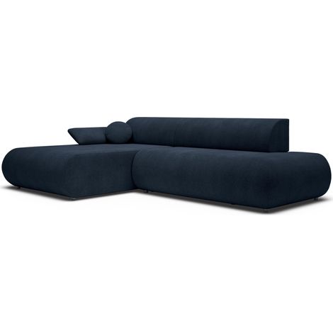 Selsey Armone – Ecksofa mit Schlaffunktion, Chenille, Ottomane links, Dunkelblau