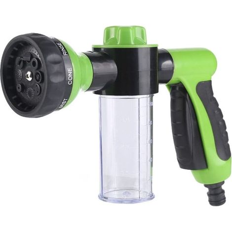 Pistolet arrosage,8 modes de réglage du débit d'eau, douchette de jardin pour la tuyau arrosage, le lavage de la voiture, le nettoyage du trottoir et le bain des animaux domestiques (vert) (1/5)