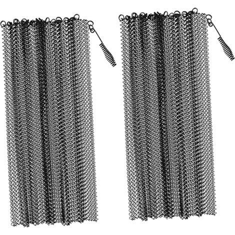 2 pièces Lot de Rideaux de Cheminée Grillage Métallique Pare-feu Écran Pare-étincelles Fer Résistant Protection pour Foyer Design Noir Discret (1/5)