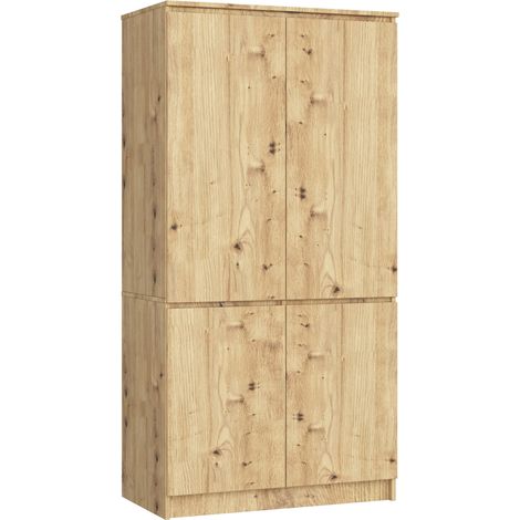 Armadio AKORD S90 4 ante Quercia Artisan 90x51x180 cm