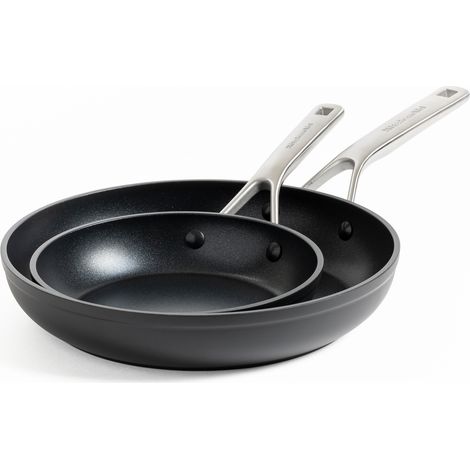 KitchenAid - Forged Hardened Aluminium Frypan Set 2pcs - Black - 20cm + 28cm