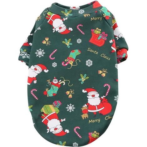 Vêtements de Noël pour chiens, vêtements d'hiver pour animaux de compagnie (vert) S-Fei Yu