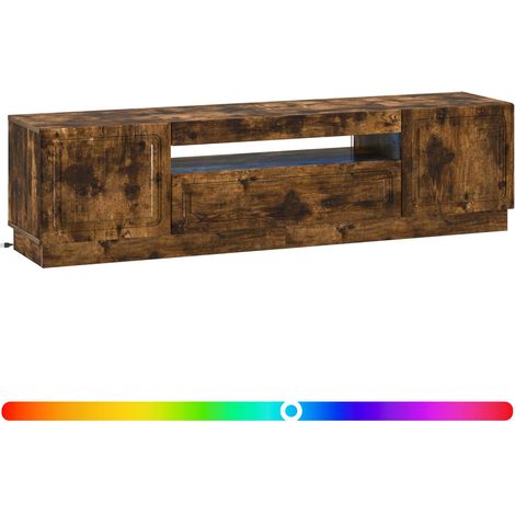 Maison Exclusive - LED-TV-Schrank Raucheiche Holzwerkstoff (1/5)