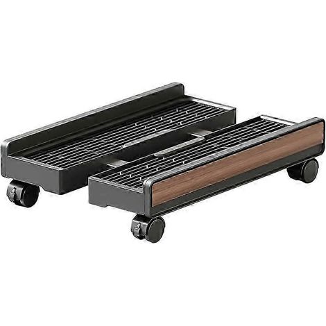 Support mobile réglable pour unité centrale avec roulettes verrouillables, support d'ordinateur à roulettes compatible avec les tours de jeu, rehausseur PC sous bureau - JXLGV (1/5)