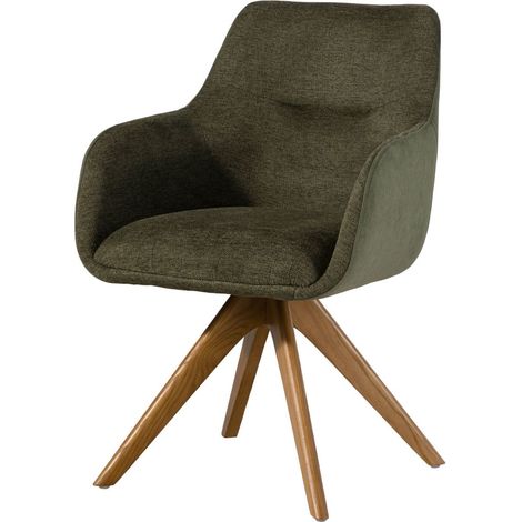 Polsterstuhl Eiche 60x61x86 Webstoff / Velours grün THEO 02 (1/4)