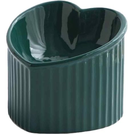 Gamelle en céramique pour chat, avec ouverture oblique et pieds hauts pour protéger le cou et les pattes. Idéale pour manger et boire. Anti-choc et anti-noircissement du menton. (1/5)