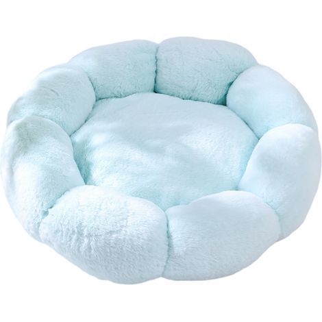 - Lit Ronde Forme Beignet Avec Coussin Central Amovible Et Lavable - Tissu Peluche Doux - Antidérapant - 1 Pièce (1/5)