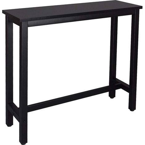 WOLTU 1x Bartisch Bistrotisch Stehtisch Esstisch, Metallgestell, Tischplatte aus MDF, Schwarz, 120x40x100cm(BxTxH)