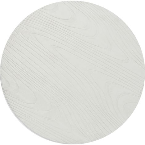 Alfombra de pelo de conejo sintético peluda motivo vetas 160 cm redonda blanco crema Ontake (1/5)