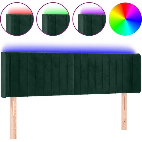 Maison Exclusive - Testiera a LED Verde Scuro 147x16x78/88 cm in Velluto (1/5)