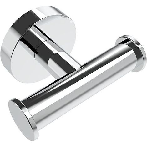 1 pcs Double Patère Murale Ronde Crochet Porte Serviette Salle de bain Finition Chrome (1/4)
