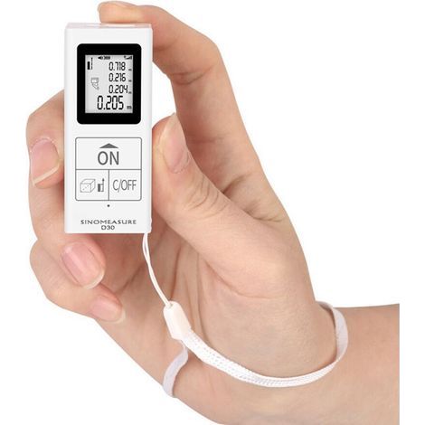 Telémetro láser portátil, mini medidor infrarrojo digital recargable, herramienta de medición para uso doméstico de 30 m (98 pies), 1 unidad. (1/4)