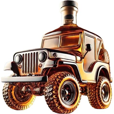 Bouteille de whisky en forme de remorque de selle, carafe à whisky en forme de voiture, bouteille en verre pour spiritueux avec bouchon (1/5)