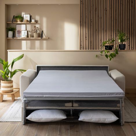 Terre De Nuit – Matelas pour canapé-lit convertible mousse haute densité 135x185 cm – Épaisseur 7 cm – Housse déhoussable – Couchage d'appoint