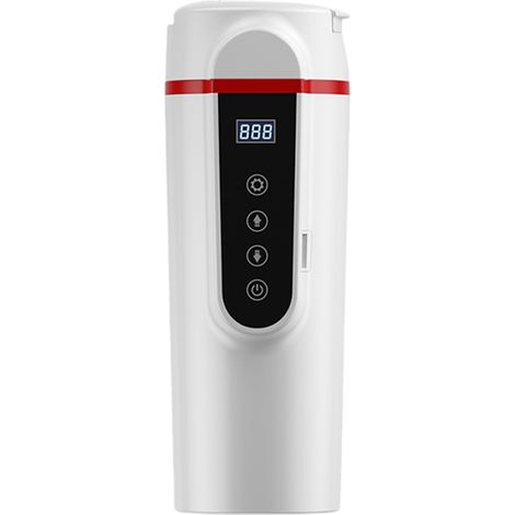 Soavoa Tasse Chauffante Intelligente Écran LCD Portable Voiture 12V 24V Blanche pour Café Thé Eau Chaude (1/3)