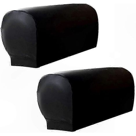 Housses d'accoudoirs en cuir PU ultra doux, lot de 2 protections de fauteuil extensibles et épaisses pour la rénovation de meubles (1/5)