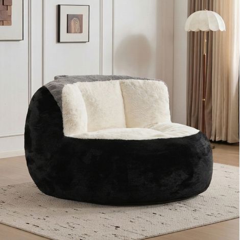 Sillón puf gigante de piel sintética multicolor 106 x 110 x 77 cm, sin montaje OKMYHOME (1/5)