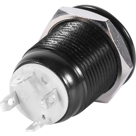 12-mm-2-A-LED-Momenttaster, schwarzes Gehäuse für Autos (1/4)