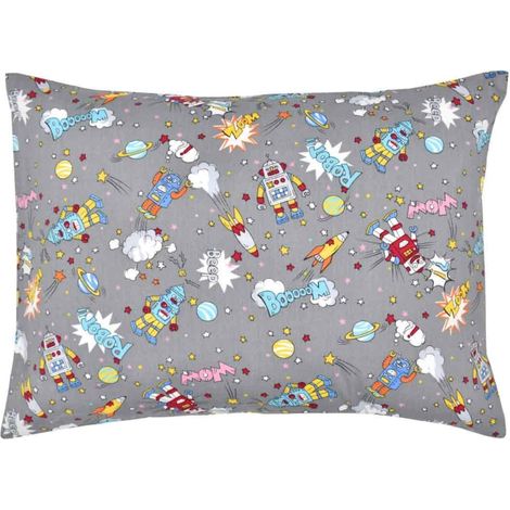 Taie d'oreiller enfant en coton imprimé, style enveloppe, idéale pour les voyages, disponible en plusieurs tailles. (1/5)