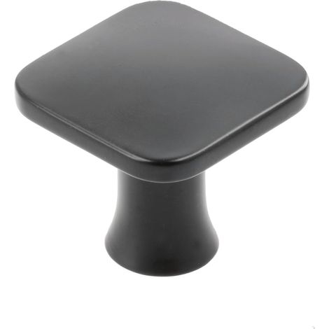 Tiradores para muebles en negro mate, 30x30 mm, galvanizados con diseño de concha marina, con tornillos. (1/5)