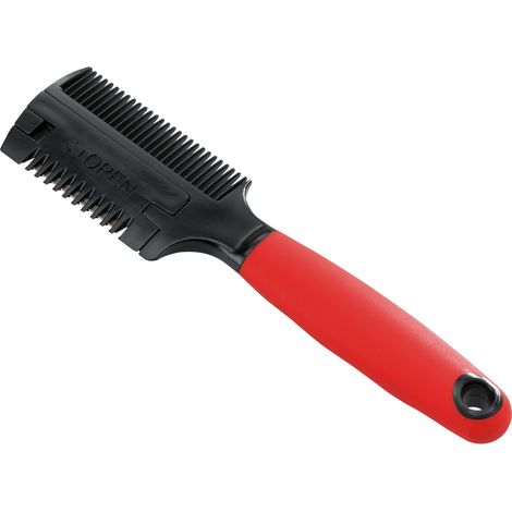 Ferplast Pettine con Rasoio per Cani Lama Integrata, Doppia Funzione, Denti in Plastica in due Misure, Manico Antiscivolo (1/6)
