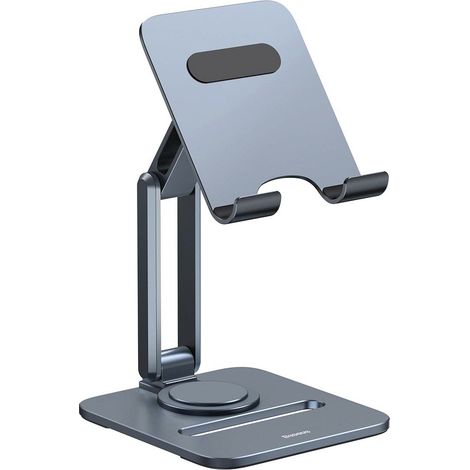 Soporte giratorio plegable de aluminio para tablet - gris
