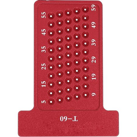 Outil de traçage en T pour le travail du bois, jauge de perçage en alliage d'aluminium, outil de marquage pour menuisier (rouge) (1/5)