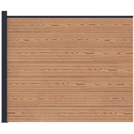 vidaXL Fence Panel WPC and Aluminium Brown