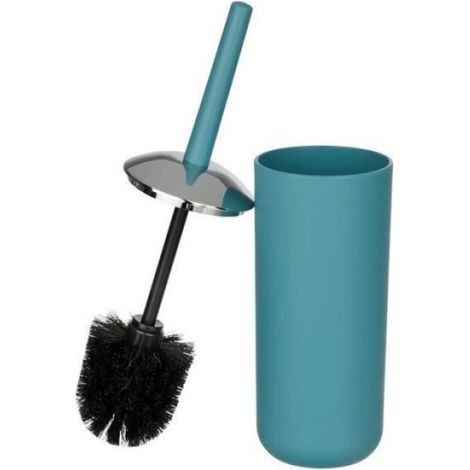 Brosse WC - Plastique PET Incassable - Diamètre 10 cm Longueur 37 cm - Couleur Turquoise - 1 Pièce (1/2)