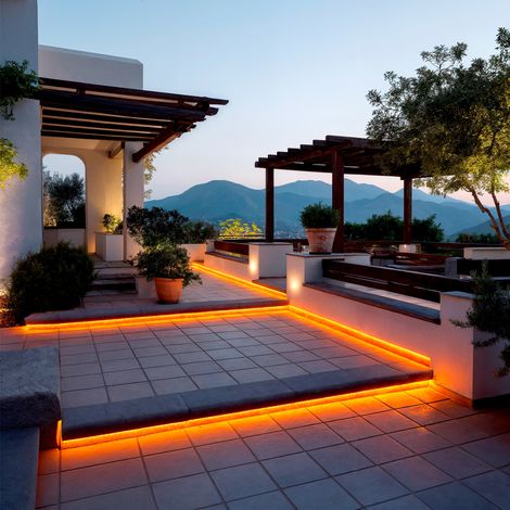 Bobina 50m Striscia LED Neon Regolabile 220V Arancione Semicircolare 180 7,5W/m IP67 Taglio 100cm Arancione (1/5)