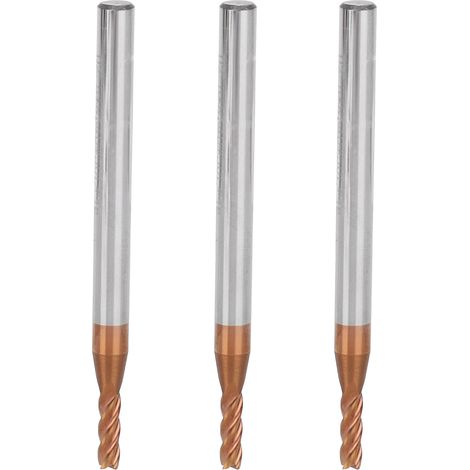 3-teiliges Set Hartmetall-Fräser, 4 Größen, D2,5 x 8 x 4D x 50L, für die industrielle Bearbeitung