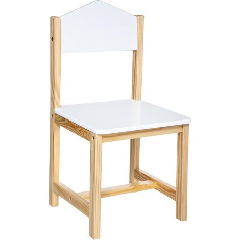 Chaise enfant en bois blanc – Design ergonomique – Hauteur d'assise 29,3 cm – Idéale pour salle de jeux et bureau Atmosphera (1/10)