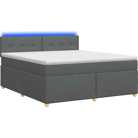 Maison Exclusive - Letto box spring con materasso Grigio Scuro 160 x 200 cm (1/5)