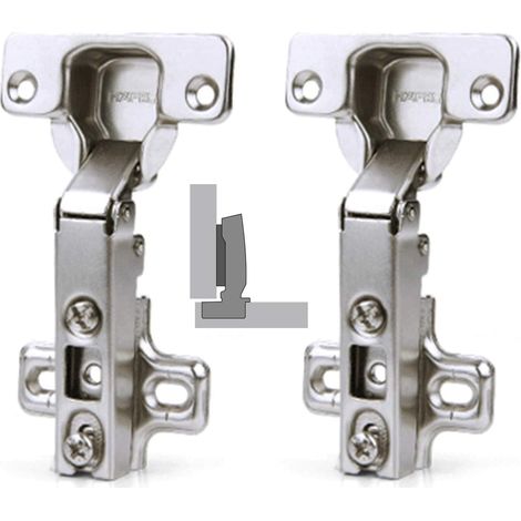 HAFELE 110 Degré Recouvrante Charnieres sans Amortissement pour Meuble Armoires de Porte de Placard Cuisine Complètement en Applique Allemagne Marque Lot de 2