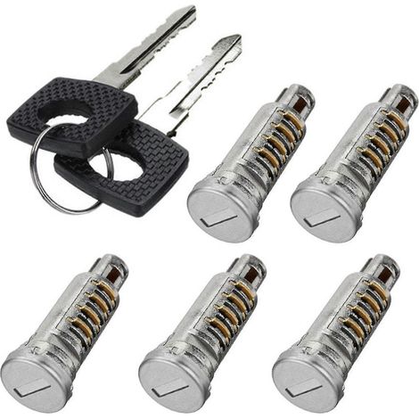 6707600205 Cinq barillets de serrure de porte avec 2 clés identiques pour Mercedes Sprinter Vito W638 (compatible avec tous les types de portes) (1/5)