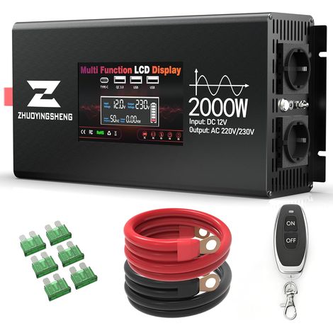 Onduleur Convertisseur Pur Sinus 12V 220V 2000W (1/5)