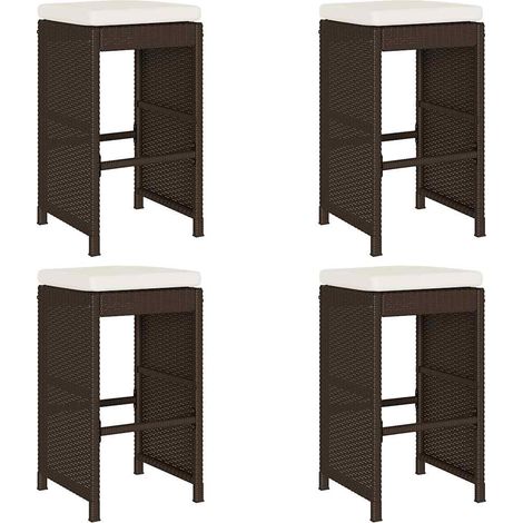 Maison Exclusive - Taburetes de bar de jardín con cojines 4 uds r (1/5)