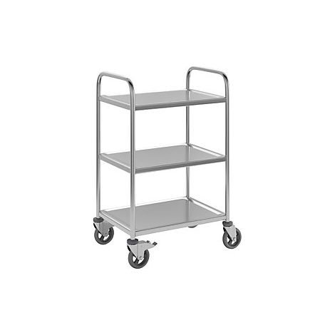 kaiserkraft  Carrello di servizio in acciaio inox  3 ripiani 